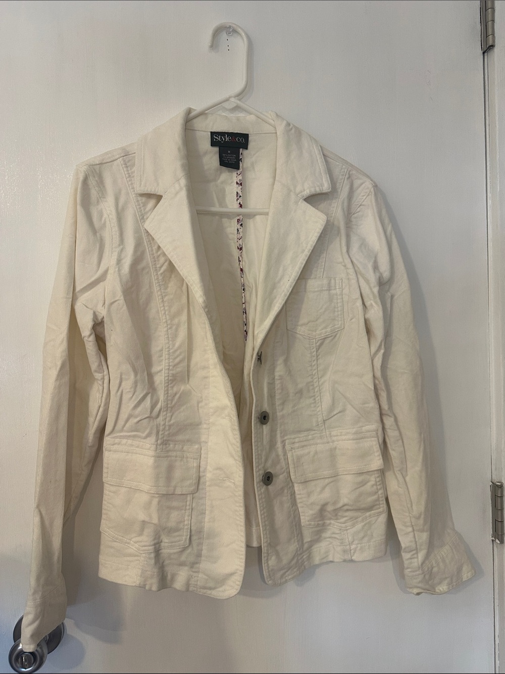 Style & Co. Cream Tailored Blazer